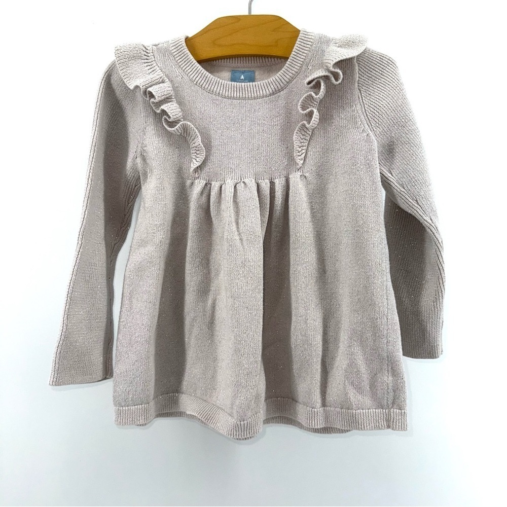 Baby Gap Toddler Girls Cream Ruffled Tunic Sweater